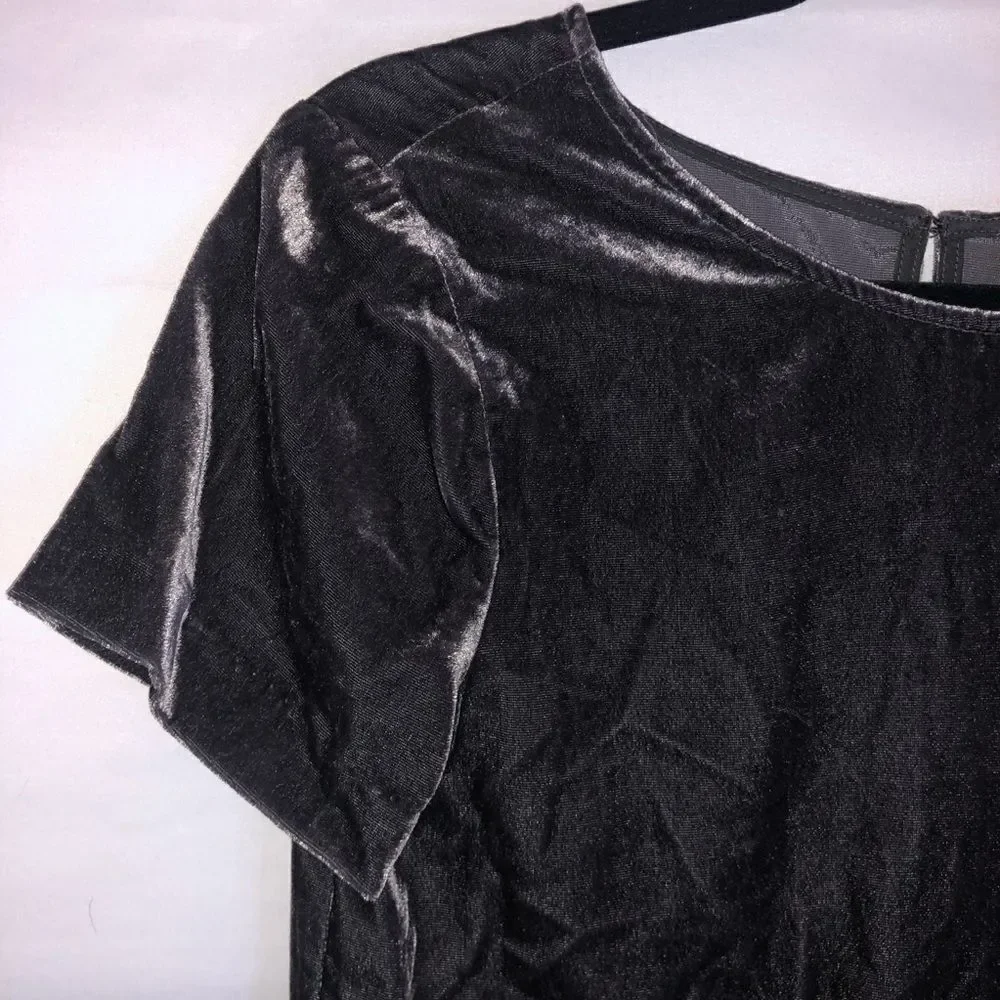 J. Crew Grey Velvet Top